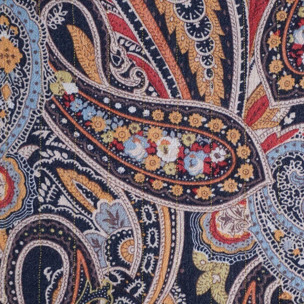 Viskose Borkencrepe mit Lurex Paisley